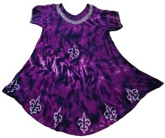 Shoreline Shirt Dress One Size Fits Most High Front Low Back Purple White Black