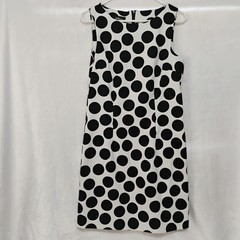 AGB Dress Womens 10 Black White Polka Dot Sleeveless Shift Mini Dress W