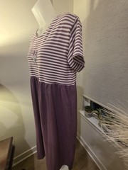 VTG Empire Maxi Purple/White Stripe Top, Solid Bottom M Cottage Grannycore