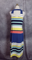 Tommy Bahama Women&rsquo;s Size M Multi Striped Racerback Midi Dress Shelf Bra