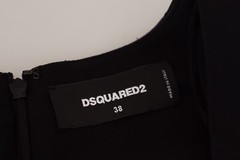 DSQUARED2 Dress Black Polyester Long Sleeves Bodycon Sheath IT38/US4/XS 1070usd