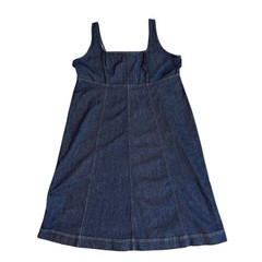 Old Navy 2X Denim Midi Dress Dark Wash Blue Jumper Jean Boho Preppy Beach