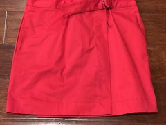 Lacoste Red Women&rsquo;s 4 Belted Logo Cowl Neck Tennis Polo Shirt Dress Skirt