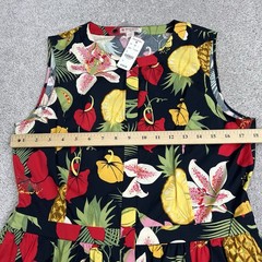Brooks Brothers Dress 12 Pineapple Floral Button Up Black Red Yellow Green NWT