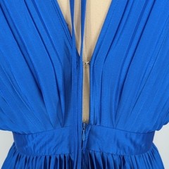 00626 NEW Billy J Gina Pleated Maxi Dress Blue size 12 preppy evening cocktail