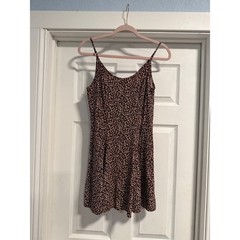 [Vintage] 1990s Rampage Maroon Floral Mini Tank Dress – Size 3 (SG8)
