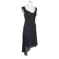 Sz 6 Vintage Y2K 90s Black Chiffon Handkerchief Fairycore Gothic Dress