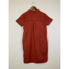 GAP Lyocell Shirt Dress Womens Small Rust Orange Short Sleeve Collared Mini