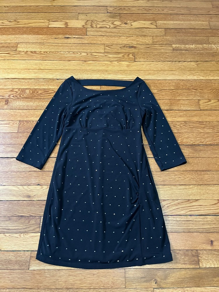 Express Black Rhinestone Mini Dress 3/4 Sleeve Women&rsquo;s Size Small Open Back