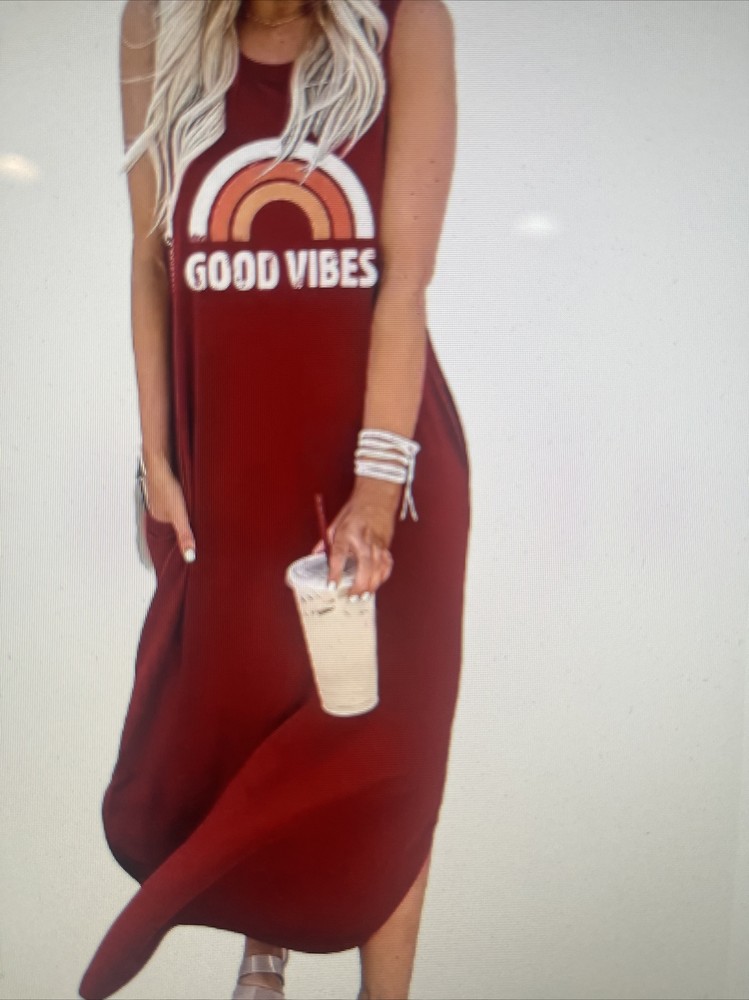 Tank Top Cami Maxi Dress Active Basic Strapless Large New