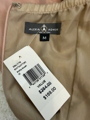 Alexia Admor Blush Satin Strapless Ruched Lined Sheath Knee Dress Size M