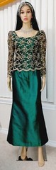 Cambodia Traditional Beautiful 2 Pieces Woman 100% Silk Blouse & Skirt SizeSmall
