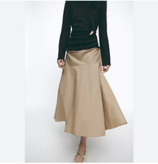 Zara Womens Dress Medium Beige Brown Maxi Combination Brooch 0264/161 NWoT