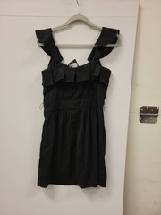Twelve By Twelve Black Ruffle Sleeveless Mini Dress M Cocktail Party Evening