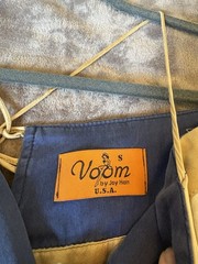 Voom By Joy Han 100% Silk Peacock Midi Dress Size Small