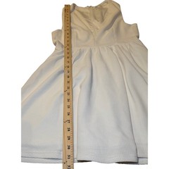Lucca White Textured Deep V Neck Fit & Flare Skater Mini Dress Size Medium