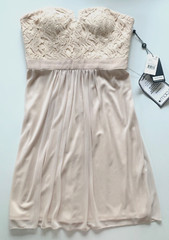 ADRIANNA PAPELL Dress 4 LOVE STORY Strapless Lace Tulle Stretch Convertible NWT