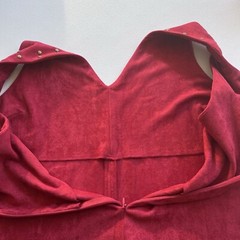 Sugar Lips Studded Mini Western Shift Faux Microsuede Dress Large Red Burgundy