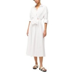 STAUD Lisa Front Cutout Dress White Brand New
