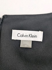 Calvin Klein Bateau Neck Sleeveless Fit & Flare Swing Dress Black White Size 14