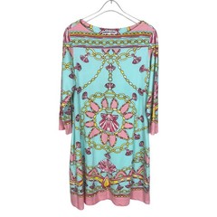 Barbara Gerwit Printed Dress Shells Chains Resort Wear Coastal Women&rsquo;s Sz Medium
