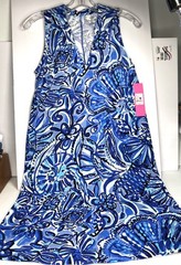 Lilly Pulitzer Emile Shift Dress Size XS Blue Pima Cotton Beach NWT $98.00