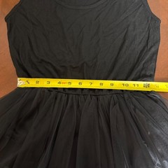 Black Tulle Mesh Dress Sleeveless Lined Fit Flare gothic witchy Large