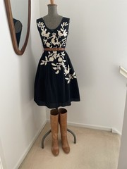 Husk Black Mexican Embroidered Boho Dress