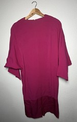 VintageDaymor Couture Pink Solid Shift Dress Crew Neck 3/4 Dolman Sleeve Knee 18