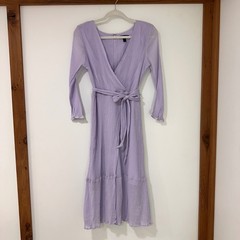 J. Crew Cotton Silk Crinkle Maxi Dress Women 2 Lavender Wrap Wedding Guest