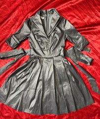 NEW Donna Ricco Silver Metallic size 4 fit & Flare Taffeta Pleat Skirt dress