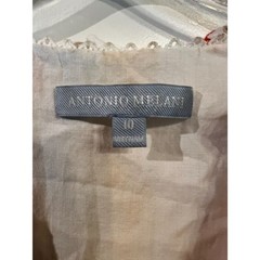 Antonio Melani Floral Eyelet Tiered Maxi Dress Flutter Sleeve White 10