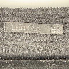 Luukaa Linen Blend Dress Black Asymmetric Lagenlook Textured Artsy Sz 2 S US6