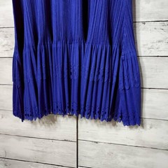 Pleats Please Issey Miyake Cardigan & Long Dress Set Blue