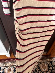 Olivia Blu Striped Ruched Bodycon Dress with Shoulder Zippers Size S