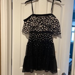 BCBGMAXAZRIA Ayanne Chiffon Ruffle Tiered Mini Dress Size 4 (Style WGH67N67-003)