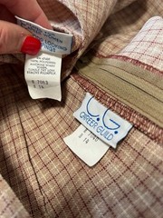60s-70s Plaid Vest Top Skirt Set Size Small Career Guild Vintage Midi Brown Red