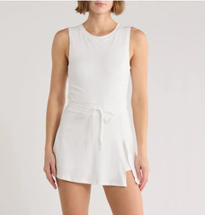 NEW FREE PEOPLE FP MOVEMENT WHITE EASY DOES IT MINI DRESS ROMPER SZ M
