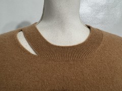 FRAME Size Medium Cashmere Blend Camel Cutout Sweater Dress Long Sleeve
