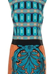 Tracy Reese NWT Mini Dress S Maximalist Y2K Archive Teal Orange Resort 2013 Silk