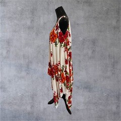 Aloha Fashion Hawaiian Dress/Wrap Womens One Size White Floral Tropical
