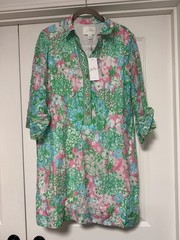 Lilly Pulitzer, Daphnie Tunic Dress in Multi Plumes In Bloom, Womens Size 6