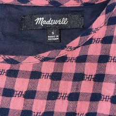Madewell Short-Sleeve Tiered Mini Dress in Gingham Check Size Small Plaid Flowy