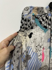 Anthropologie Drawing By Florence Balducci Silk Cleo Dress Floral Animals XS
