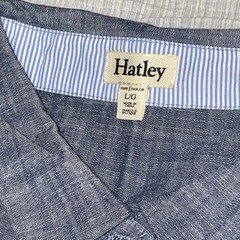 Hatley Chambray Shift Dress | Coastal Preppy | Stripe Piping | Sleeveless Sz Lg