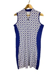 Tail Activewear Golf Tennis Athletic Dress Blue Print Zip Pockets Medium