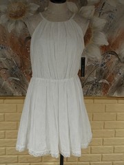 NWT SHARP MY MICHELLE WHITE COTTON EYELET LACE SLEEVELESS DRESS SZ LARGE
