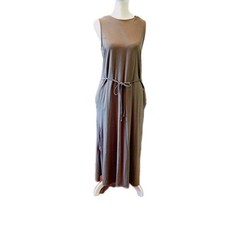 Midi Dress With Pockets Denver Hayes Tie Waist Army Green Tshirt Womens Sz M