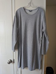 Project Runway Sweatshirt Dress With Side Ties Grey Dress XL