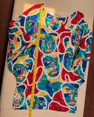 Picasso Art Sequin Beaded Oversized Mini Dress Rare By Raiment Size Med